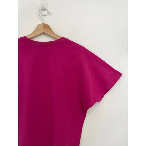 UNIQLO Dolman Sleeve 100% Cotton Crew Neck Oversized Loose T-Shirt Fuchsia XS - Picture 5 of 8